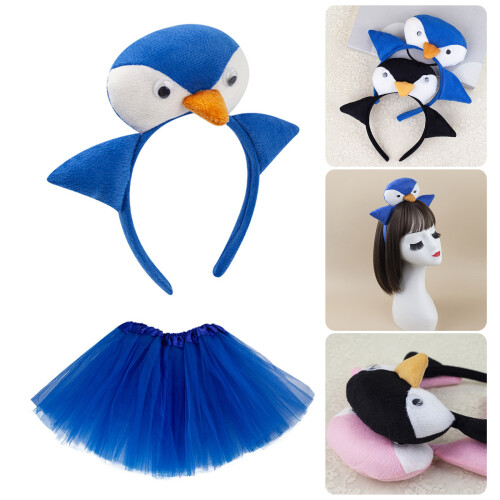 Pinguin-Kostüm-Set, 3D-Pinguin-Stirnband,-Blauer Pinguin 2