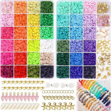 10.500-teiliges Set zur Herstellung von Armbändern aus Tonperlen, handgefertigtes Set aus weichen Keramikperlen, Schmuck
