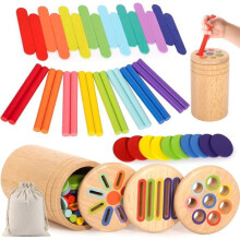 Montessori-spelletjes voor kinderen van 1-3 jaar, 3-in-1 kinderspeelgoed voor kinderen van 1-3 jaar, educatief spel om kleuren te