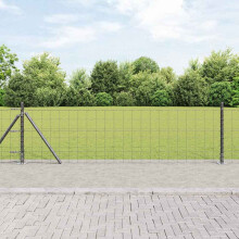 vidaXL Welded Wire Fence with Concrete Base 25 x 0.6 m (W x H)