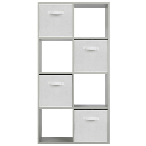 Charles Jacobs (4 White Drawers) Charles Jacobs Grey 8 Cube Open Book Shelf Storage Unit 2