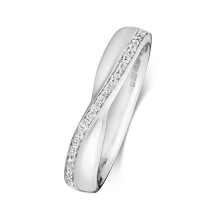 (O) 9ct White Gold 1mm Slight Court Comfort Ladies Diamond Wedding Band/Ring Brilliant Cut 0.09 Carat G-H - SI3-I1