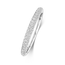 (K) 18ct White Gold 2.5mm Slight Court Comfort Ladies Diamond Wedding Band/Ring Brilliant Cut 0.56 Carat G - VS