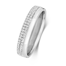 (O) 9ct White Gold 4mm Court Comfort Ladies Diamond Wedding Band/Ring Brilliant Cut 0.20 Carat H-I - I1