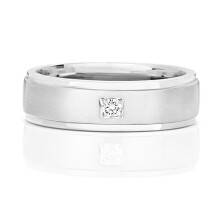 (O) 9ct White Gold 6mm Flat Court Comfort Ladies Diamond Wedding Band/Ring Brilliant Cut 0.05 Carat G - I1 I2