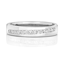 (O) 9ct White Gold 4mm Soft Court Comfort Ladies Diamond Wedding Band/Ring Brilliant Cut 0.26 Carat H - PK1