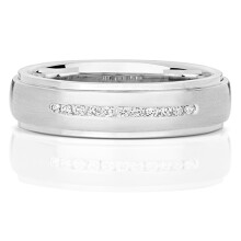 (N) 9ct White Gold 6mm Soft Court Comfort Ladies Diamond Wedding Band/Ring Brilliant Cut 0.17 Carat H - PK1
