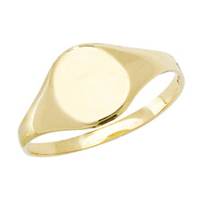 (O) Contemporary 9ct Carat Yellow Gold Girls Maidens Ring