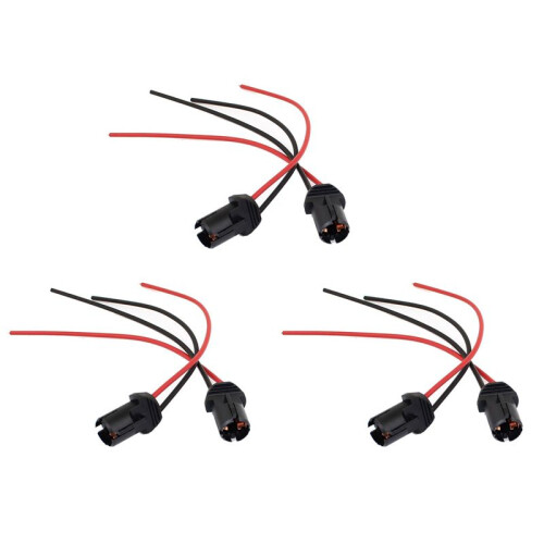 6 Pieces T10 W5W 168 194 Car Lamp Bulb Socket Socket for Glass Socket Parking Light Socket Connector Black