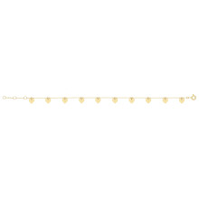 Pretty 9ct Gold Ladies Heart Charm Bracelet - 18cm*6mm