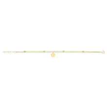 Beautiful 9ct Gold Ladies Charm Bracelet with Cubic Zirconia/CZ - 18cm*3mm