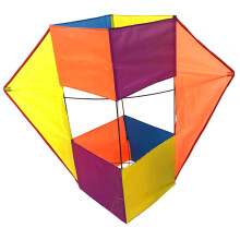 Outdoor-Sportarten Stereo-Box-Form-Drachen,-Gelborange