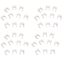 40 Pcs 20mm Diameter White PVC Water Supply Pipe Clamps Clips Fittings