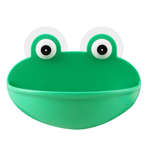 Frogs Shaped Soap Dish Holder with Suction Cups Kitchen-Green