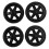Caoutchouc roues chaudes  Chariot a bagages - Noir (4 pieces) 1
