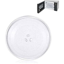 Magnetron draaiplateau van 25,5 cm, glas, universeel geschikt voor de magnetron met 3 bevestigingsbeugels, universeel draaibaar magnetronplateau
