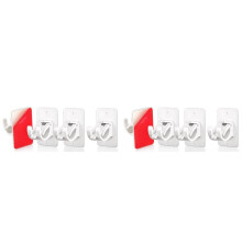 Curtain Rod Bracket Holder 8 PCS, Self Adhesive Crossbar Hook, No Drill Rods Hanger Wall Mount Hooks Drapery Pole