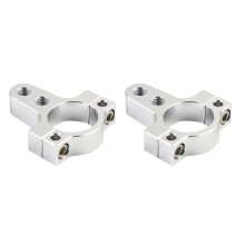 2 Sztuki 27mm Aluminiowa Rama Amortyzatora Kierownicy Uchwyt MontażOwy Wspornika do Mocowania Stopy do Modyfikacji Motocykla Rower Srebrny