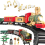 14X Kids Electric Train Set Light Sound Realistic Engine Classic Model Train UK 2