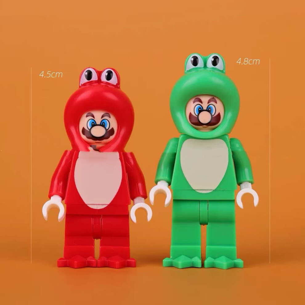 Photos - Construction Toy Super Mario Building Blocks, Luigi Frog Shaped Puzzle Assembly Toy p652965984598(2pcs in red and green)