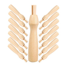 16pcs Poking Fun Tool Felting Needles Handles Felting Handles Needle Felting Handle Kit Punch Hole Wood Component