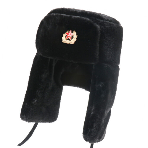 UdSSR Design Thermo-Gehörschutz Wintermützen winddichte-Schwarz