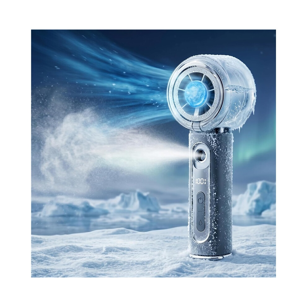Deyuantang Portable Handheld Misting Fan With Ice Cooling Plate, Personal Mini Hand Held Mister Fan Water Spray