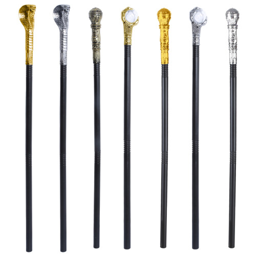 Snake Cobras Cane Egyptian Style Staff-Silver round head 1