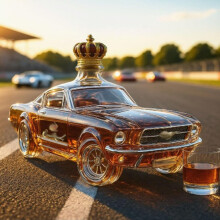 Carafe à whisky en verre de 400 ml avec bouchon étanche, en forme de voiture de sport 3D, idéale pour le bar à la maison et les fêtes.