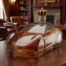Carafe à whisky 300 ml en verre, en forme de voiture de sport, sculpture 3D décorative pour bar ou maison. Idée cadeau.