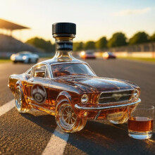 Carafe à whisky en verre de 400 ml avec bouchon anti-fuite, design voiture de sport 3D pour bar à domicile et fêtes