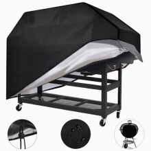 Housse de protection pour barbecue, noire, résistante aux UV, 145 x 61 x 117 cm, compatible avec les barbecues jusqu'à 147 cm (58 pouce