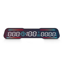 G19 HUD Affichage Tête Haute Compteur de Vitesse Jauge de Vitesse de Voiture MPH Alarme de Survitesse Angle de Conduite Temps Boussole Alarme de