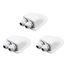 3X Double Wire Entry Gland Box Solar Panel Roof Wire Entry Gland Box Cable Motorhome Double Hole RV Yacht
