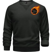 Thermischer Herrenpullover mit Taschen Warm Bequem Gemütlich Schwarz XL — herren fleece hoodie, warmer herrenpullover