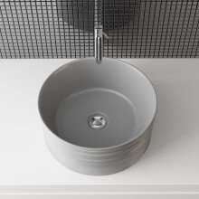 Round Countertop Ceramic Washbasin Stylish Elegant White 41x41x18 cm — ceramic sink, countertop sink, round sink