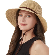 Sombrero de Paja para Mujer para Verano Playa Protección Solar Beige S — sombrero mujer, sombrero ala ancha