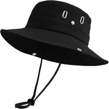 Boonie Fishing Travel Hat with Wide Brim Protective Breathable UPF50+ Black L