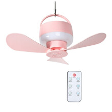 2-in-1 Camping Fan with LED Light Portable Rechargeable Battery Powered Fan with Remote for Tent, Travel, BBQ B