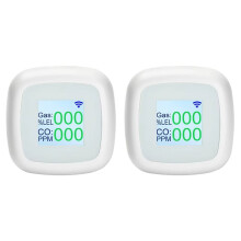 WiFi Combustible Detector with Carbon Monoxide Color Display for Home Kitchen Bathroom Safety 2pc