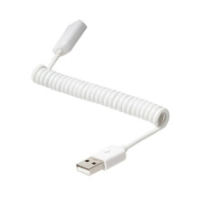 1 m USB 2.0-Stecker auf Buchse, Spiral-Adapterkabel,-Weiß
