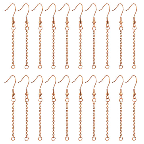 20Piece Chain Extender Set Extension Tail Chain Charm-Rose gold
