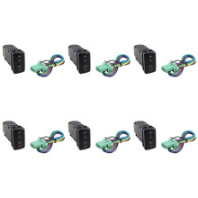 6X Barra de Luz LED Doble para Coche de 12 V, Botón de Interruptor de Encendido Y Apagado Azul / Verde para Prado Reiz Hilux Landcruiser