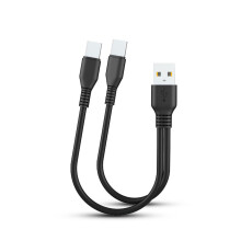 2 in 1 Micro USB C Cable Type C Cables Fast Charge-1m Black