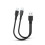2 in 1 Micro USB C Cable Type C Cables Fast Charge-1m Black 1