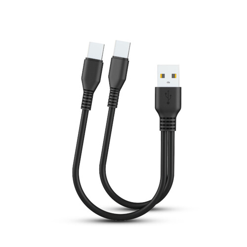 2 in 1 Micro USB C Cable Type C Cables Fast Charge-1m Black