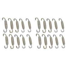 20Pcs Stainless Steel 68mm Silver Motorcycle ATV Muffler Exhaust Pipe Tube Swivel Spring