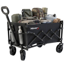 MoverX 70L/100kg Folding Camping Trolley Festival Wagon Portable Camping Cart for Beach Outdoor Garden Picnic Shopping Fishing, Adjustable Handle