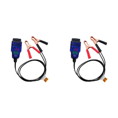 2X Car ECU Connector Battery ECU Memory Saver Tool Emergency Electrical Plug OBD2 Memory Saver Show Voltage Current