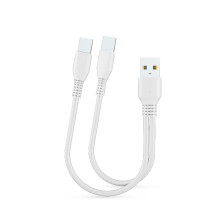 2 in 1 Micro USB C-kabel Type C-kabels Snel opladen-1m Wit